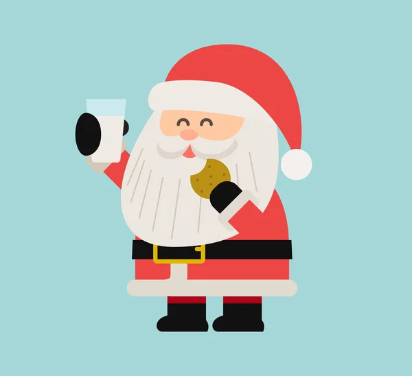 Szczęśliwy Mikołaj ze szkłem w dłoni — Wektor stockowy