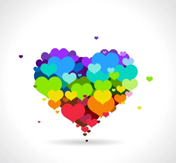 Colorful heart card — Stock Vector
