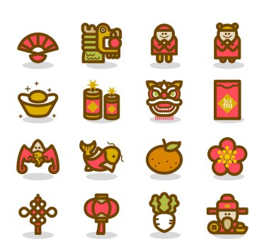 Chinese New Year Icon set clipart