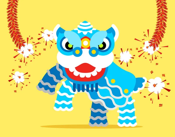 Nouvel An chinois, Danse du lion — Image vectorielle