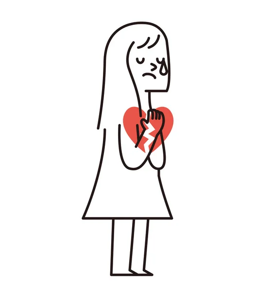 Triste et pleurant femme — Image vectorielle