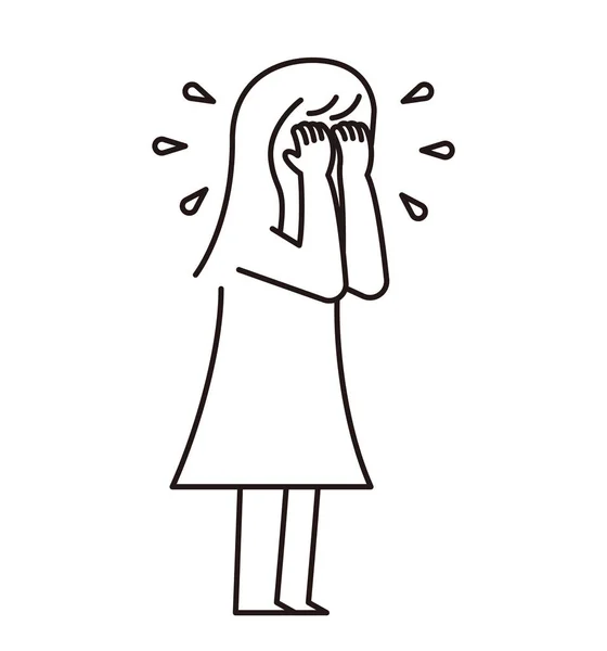 Иллюстрация - плачущая девушка — стоковый вектор