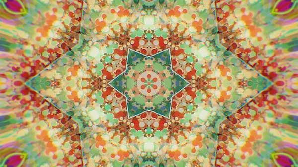 Abstraktní barevné malované kaleidoskopický grafické pozadí. Futuristické psychedelické hypnotické pozadí vzorek s texturou. — Stock fotografie