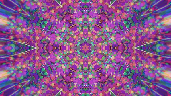 Abstract Colorido pintado Kaleidoscopic Graphic Background. Padrão de fundo hipnótico psicadélico futurista com textura . — Fotografia de Stock