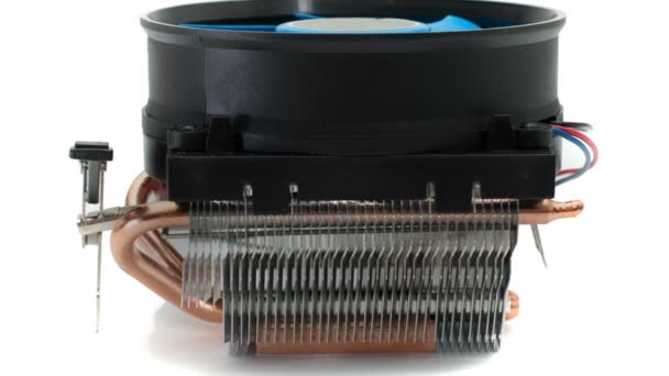 Материнский компьютер с деталями охлаждения памяти и процессора — стоковое видео