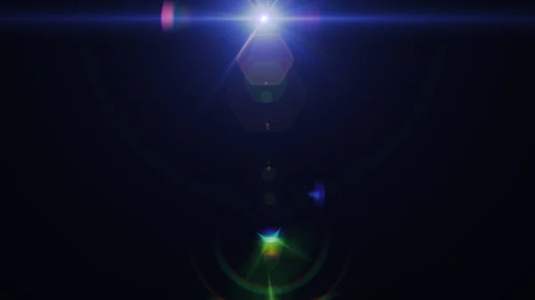 Abstract of lighting digital lens flare in dark background — Stock Photo, Image
