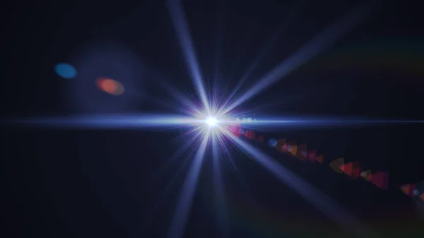 Astratto di illuminazione brillamento lente digitale in sfondo scuro — Foto Stock