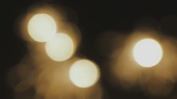 Gold, verschwommen, Bokeh Lichter Hintergrund. abstraktes Funkeln. Full-HD-Schleife, 1080p — Stockvideo