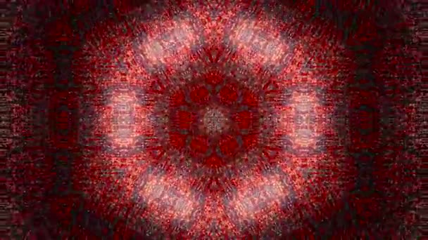 Fondo caleidoscópico azul fractal. Movimiento de fondo con diseño fractal. Disco espectro luces concierto spot bulbo — Vídeos de Stock