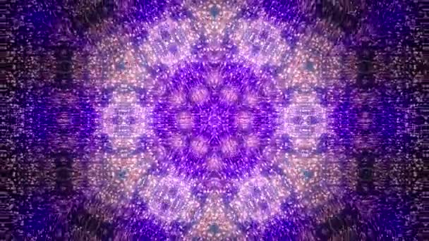 Fond kaléidoscopique bleu fractal. Mouvement de fond avec conception fractale. Ampoule de spot de concert de lumières de spectre disco — Video