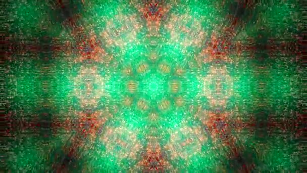 Fondo caleidoscópico azul fractal. Movimiento de fondo con diseño fractal. Disco espectro luces concierto spot bulbo — Vídeo de stock