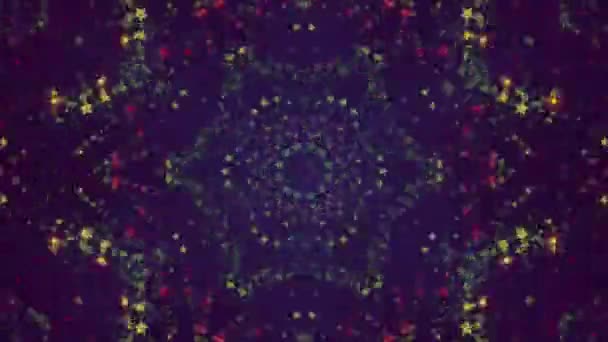 Disco kaleidoscopes bakgrund med animerade glödande neon färgglada linjer och geometriska former för musikvideor, Vj, Dj, arrangerar, Led-skärmar, Visa, händelser, jul videor, festivaler, nattklubbar. 4k. — Stockvideo