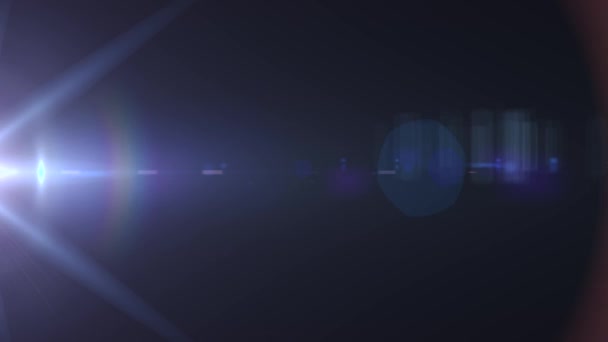 Anamorphic lens flare 3840x2160 4K, lights background . — Stock Video