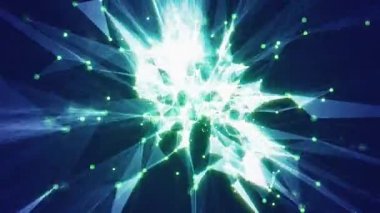 Arka plan geometrik çizgiler ve noktalar hareketli. Döngüsel animasyon.