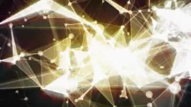 Arka plan geometrik çizgiler ve noktalar hareketli. Döngüsel animasyon.