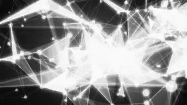 Fondo geométrico abstracto con líneas y puntos en movimiento. animación cíclica . — Vídeos de Stock