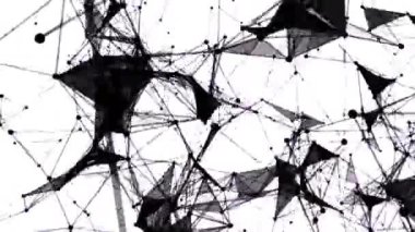 Arka plan geometrik çizgiler ve noktalar hareketli. Döngüsel animasyon.