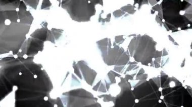 Arka plan geometrik çizgiler ve noktalar hareketli. Döngüsel animasyon.