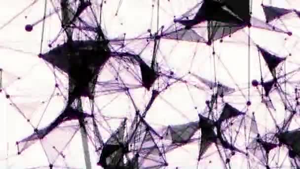 Fondo geométrico abstracto con líneas y puntos en movimiento. animación cíclica . — Vídeos de Stock