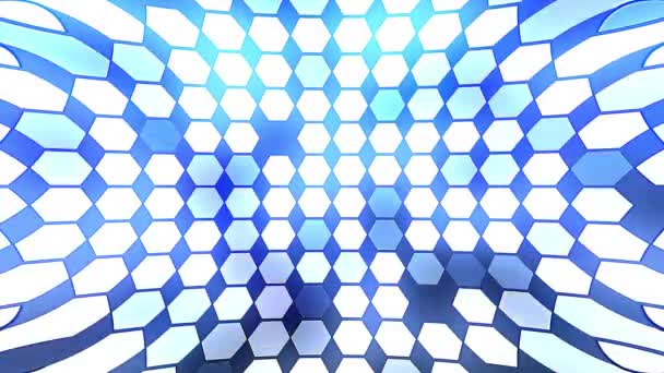 抽象的な六角形の幾何学的なサーフェス ループ. — ストック動画