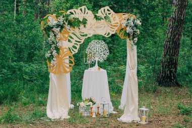 Rustik düğün fotoğraf bölge. El yapımı düğün süslemeleri içerir