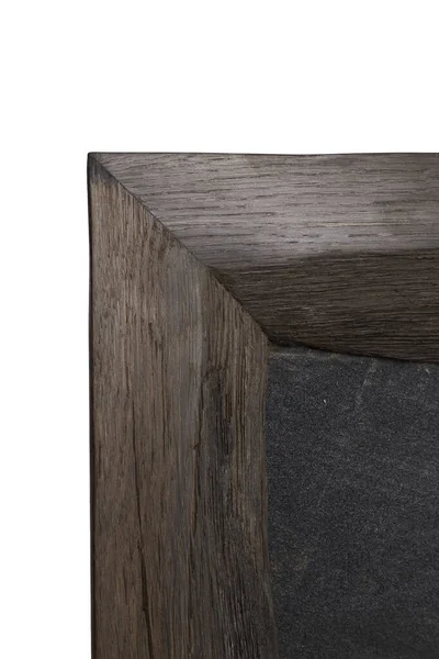 Belos detalhes de uma moldura de madeira de carvalho em um fundo branco . — Fotografia de Stock