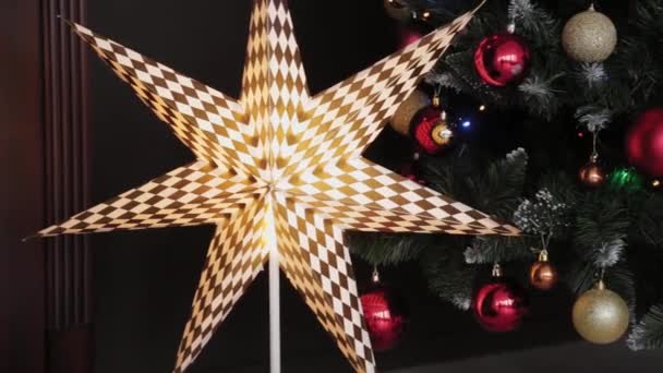 Beautiful Christmas decor in the studio. New Year 2020. — Stock Video