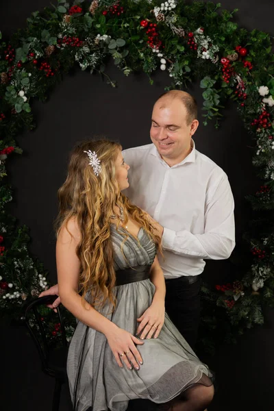 Decoração feliz ano novo casal. Feliz Natal 2020 . — Fotografia de Stock