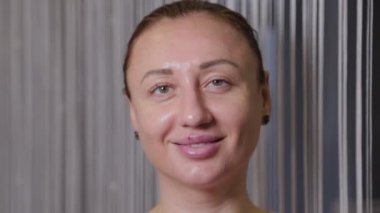 Beautiful woman portrait after cosmetology procedure.