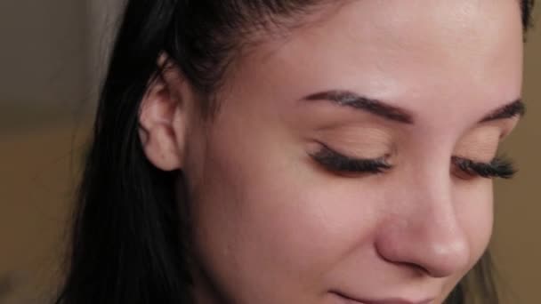 Beautiful woman portrait after cosmetology procedure. — Stock Video