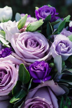 Beautiful wedding bouquet of fresh fresh flowers.