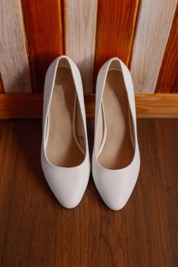 Beautiful wedding accessories of the bride. Happy wedding day.