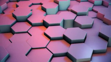 Abstract moving hexagon background. 4K