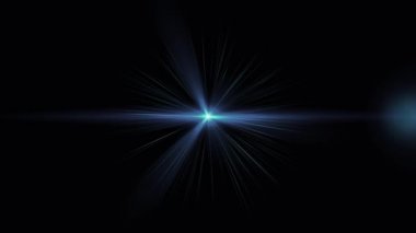 Siyah arka planda mercek patlaması etkisi. Soyut Güneş patlaması, ekran modu için güneş patlaması. Güneş ışığı doğanın soyut arkaplanı, yanıp sönen güneş patlaması, ışıldayan mercek optik ışınlar. 4K UHD video .