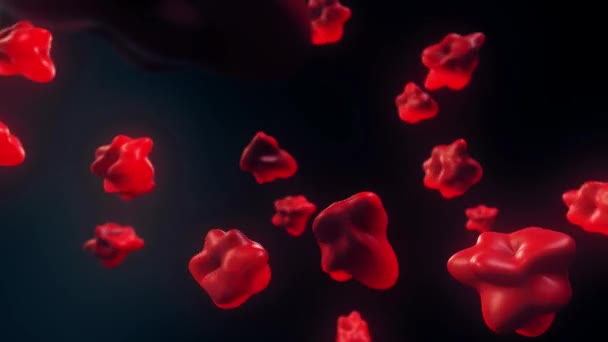 Zakażony wirus wewnątrz krwi. Koncepcja koronawirusa. znany również jako 2019-nCov. Renderowanie 3D — Wideo stockowe