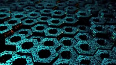 Abstract moving hexagon background. 4K