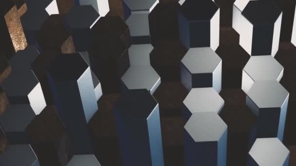 Moving background of hexagons. 4K motion graphics. — Stock Video