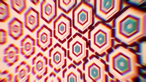 Moving background of hexagons. 4K motion graphics. — Stock Video