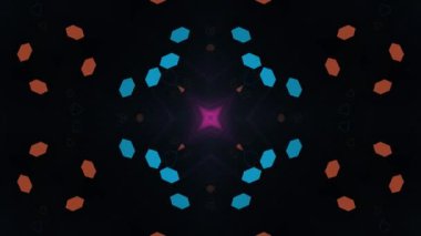 Parlak çizgileri olan kaleydoskop. 4K soyut arkaplan.