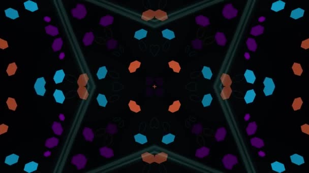 Kaleidoskop mit leuchtenden Linien. 4K abstrakter Hintergrund. — Stockvideo