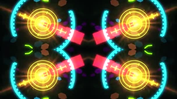 Kaleidoskop mit leuchtenden Linien. 4K abstrakter Hintergrund. — Stockvideo