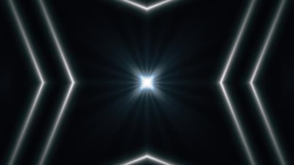 Kaléidoscope avec lignes lumineuses. 4K fond abstrait . — Video