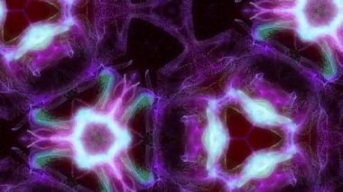 Parçacıkların kaleydoskopu. Parçacık parıltısı. 4K hareket grafikleri.