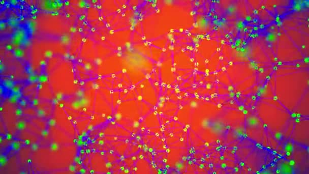 粒子がランダムに動きます。粒子の輝き。4Kモーショングラフィックス. — ストック動画