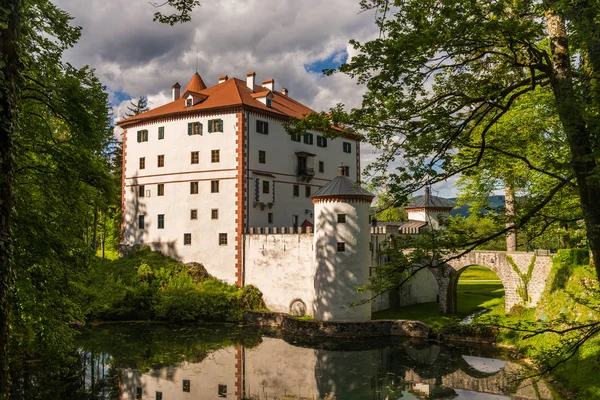 슬로베니아에 오래 된 Sneznik 성 스톡 사진