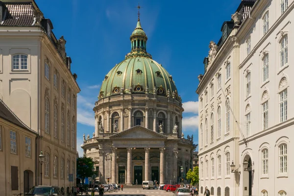 Kodaň Dánsko Června 2015 Majestátní Frederikův Kostel Impozantní Kupolí Známý — Stock fotografie