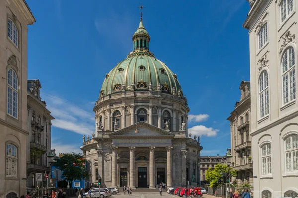 Kodaň Dánsko Června 2015 Majestátní Frederikův Kostel Impozantní Kupolí Známý — Stock fotografie