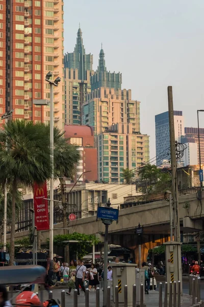 Bangkok Tailandia Enero 2019 Vista Del Crepúsculo Los Rascacielos Bangkok — Foto de Stock