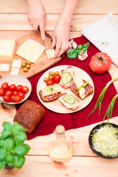 Preparación de bocadillos saludables — Foto de Stock