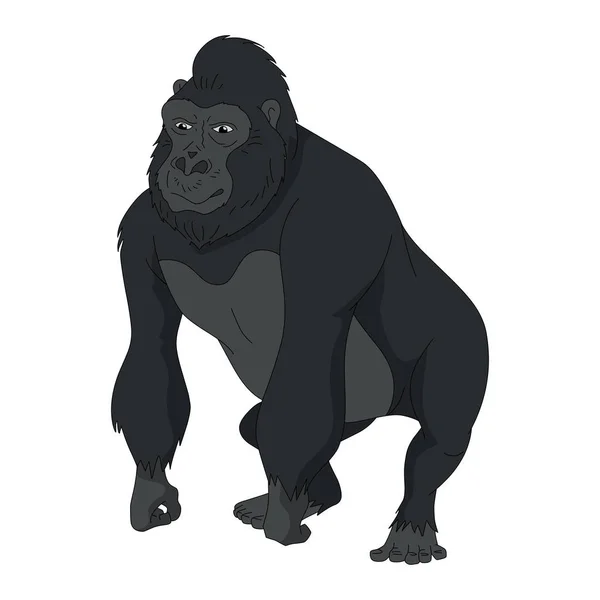 Giant gorilla met zwarte kleur — Stockvector